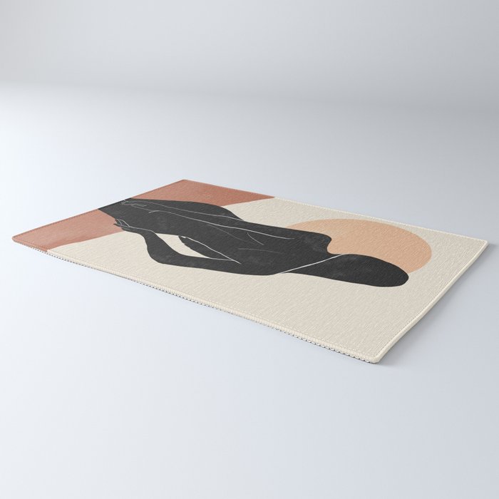 Minimal Abstract Art Nude Woman Rug Gallery Image 3