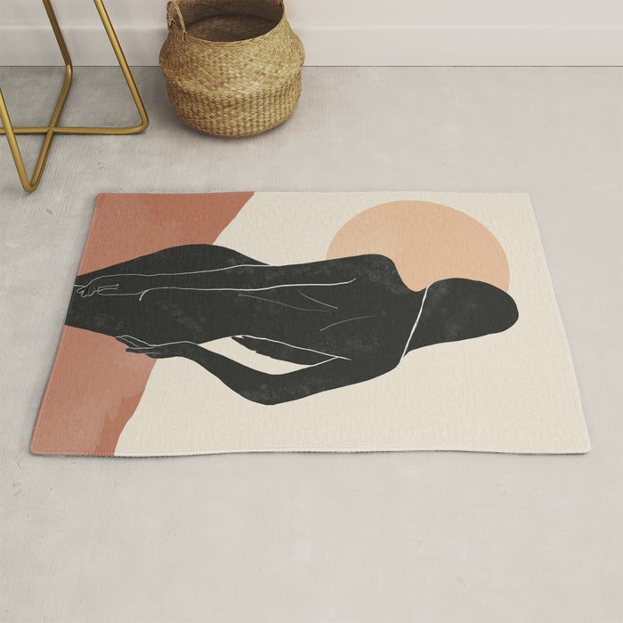 Minimal Abstract Art Nude Woman Rug Gallery Image 1