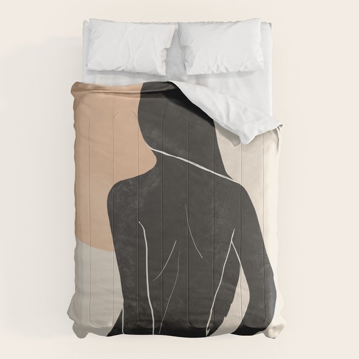 Minimal Abstract Art Nude Woman Comforter Gallery Image 6
