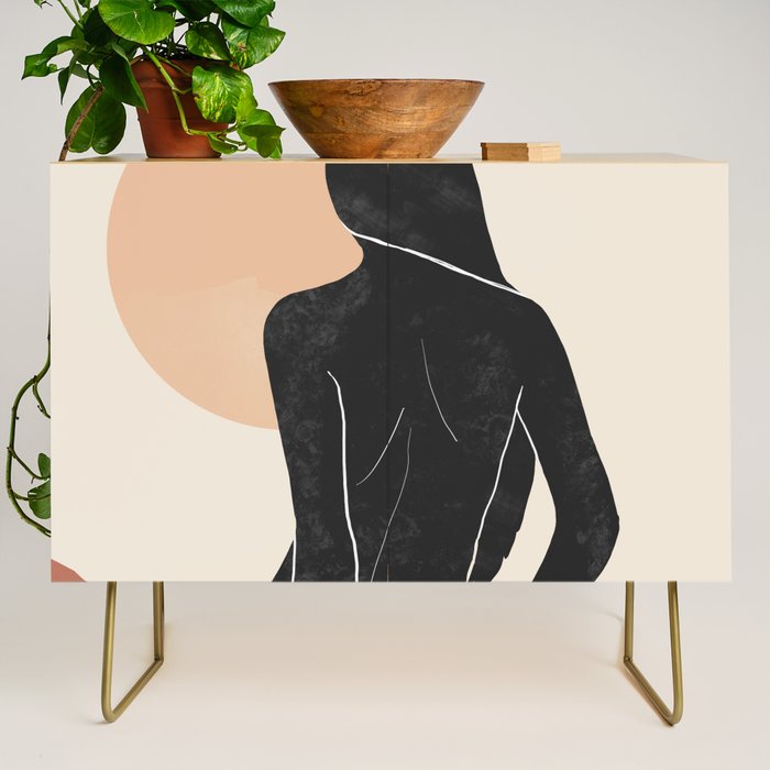 Minimal Abstract Art Nude Woman Credenza Gallery Image 1
