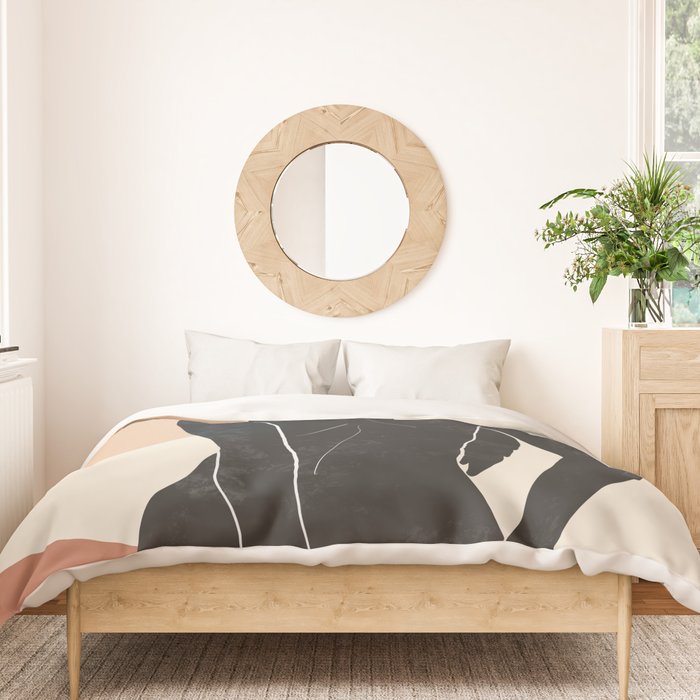 Minimal Abstract Art Nude Woman Duvet Cover Gallery Image 3