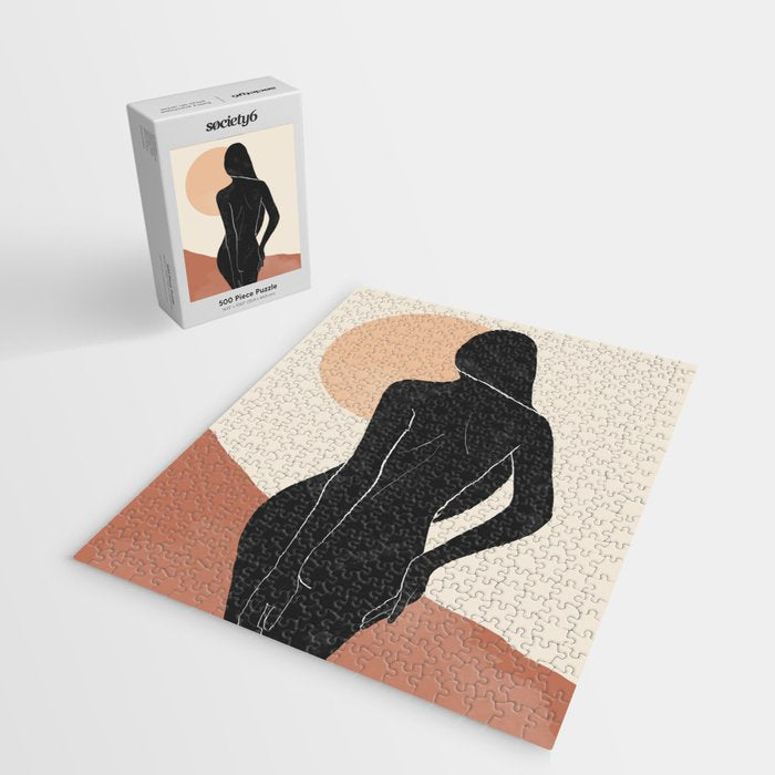 Minimal Abstract Art Nude Woman Jigsaw Puzzle Gallery Image 2