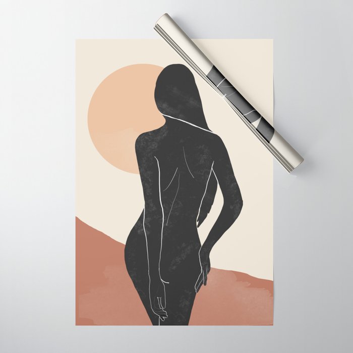 Minimal Abstract Art Nude Woman Wrapping Paper Gallery Image 1