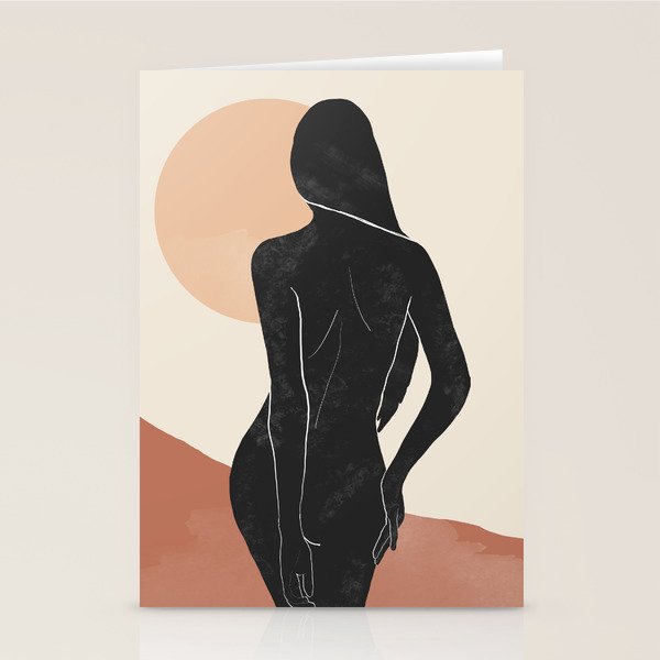 Minimal Abstract Art Nude Woman Stationery Card Gallery Image 2
