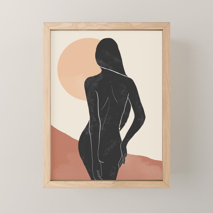 Minimal Abstract Art Nude Woman Mini Art Print Gallery Image 1