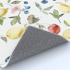 Lemon Berries and Cherries Watercolor Pattern Rug Gallery Image 4