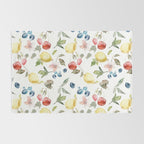 Lemon Berries and Cherries Watercolor Pattern Rug Gallery Image 2