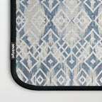 South Western boho abstract Ikat pattern - Indigo Ivory Laptop Sleeve Gallery Image 3