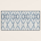 South Western boho abstract Ikat pattern - Indigo Ivory Desk Mat Gallery Image 3
