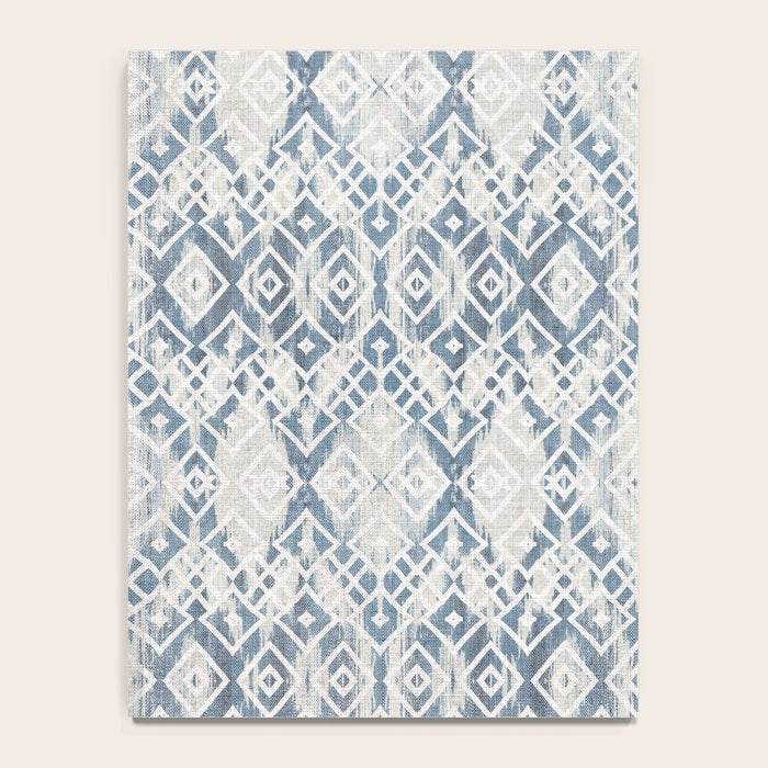 South Western boho abstract Ikat pattern - Indigo Ivory Notebook Gallery Image 4
