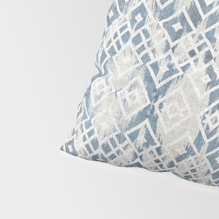 South Western boho abstract Ikat pattern - Indigo Ivory Pillow Sham Gallery Image 4