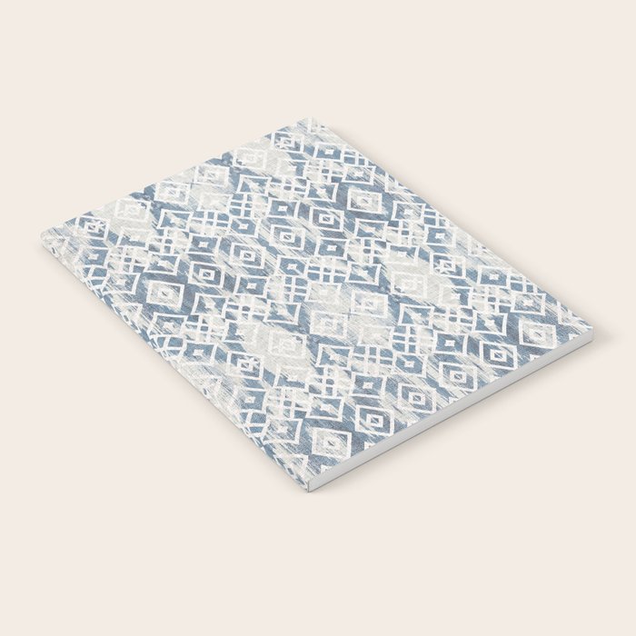 South Western boho abstract Ikat pattern - Indigo Ivory Notebook Gallery Image 1
