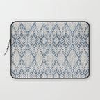 South Western boho abstract Ikat pattern - Indigo Ivory Laptop Sleeve Gallery Image 1