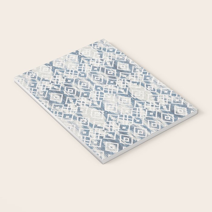South Western boho abstract Ikat pattern - Indigo Ivory Notebook Gallery Image 3