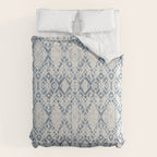 South Western boho abstract Ikat pattern - Indigo Ivory Comforter Gallery Image 6