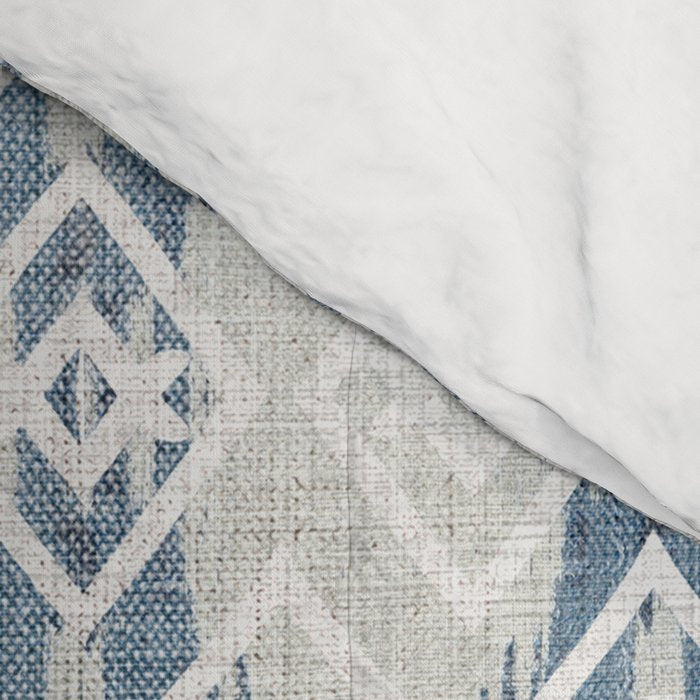 South Western boho abstract Ikat pattern - Indigo Ivory Comforter Gallery Image 4