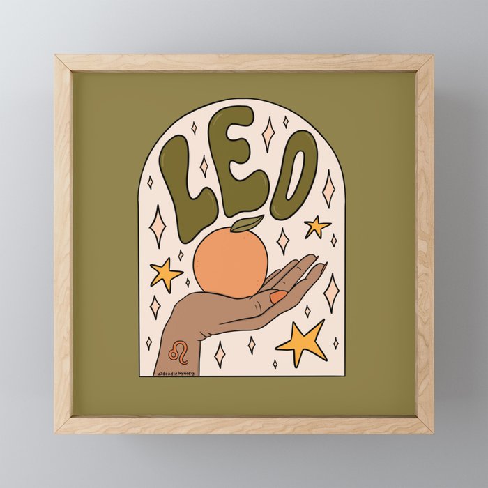 Leo Grapefruit Mini Art Print Gallery Image 1