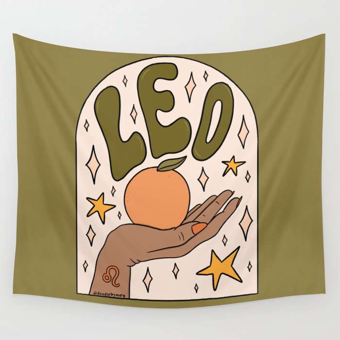 Leo Grapefruit Wall Tapestry Gallery Image 4