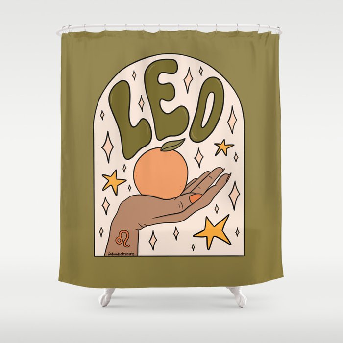 Leo Grapefruit Shower Curtain Gallery Image 1