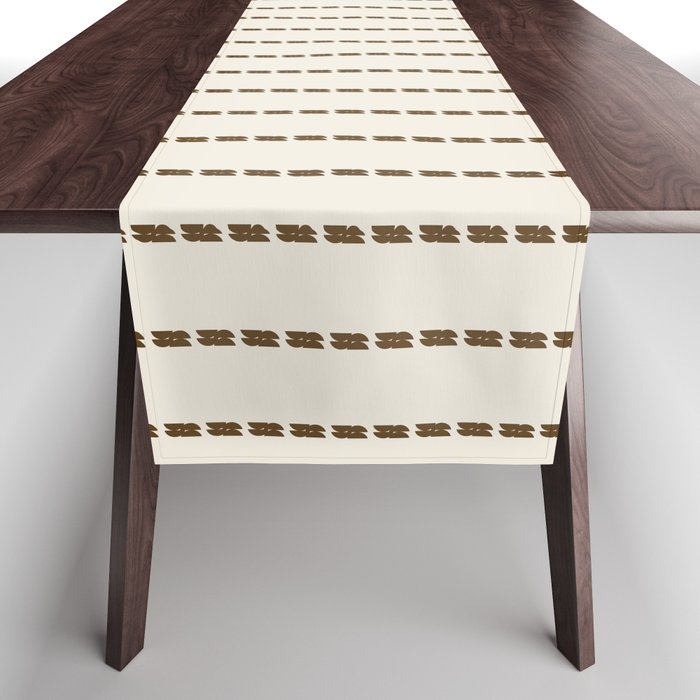 Dashed Lines (Cream & Chocolate) Table Runner Gallery Image 1
