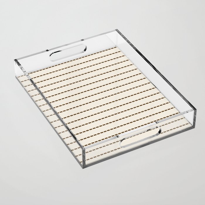 Dashed Lines (Cream & Chocolate) Acrylic Tray Gallery Image 1