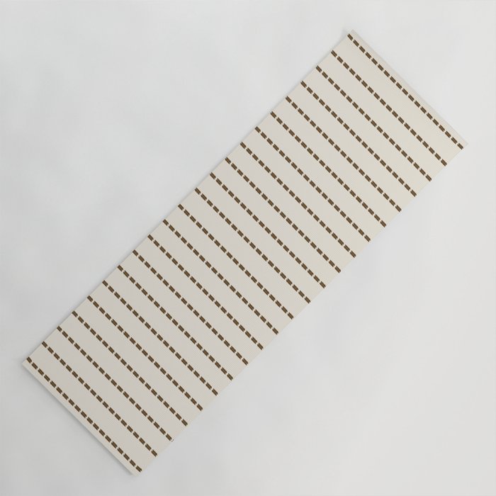 Dashed Lines (Cream & Chocolate) Yoga Mat Gallery Image 1