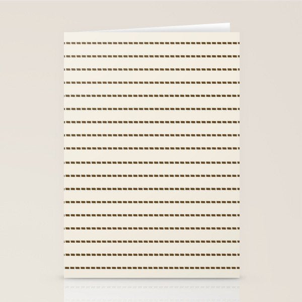 Dashed Lines (Cream & Chocolate) Stationery Card Gallery Image 1