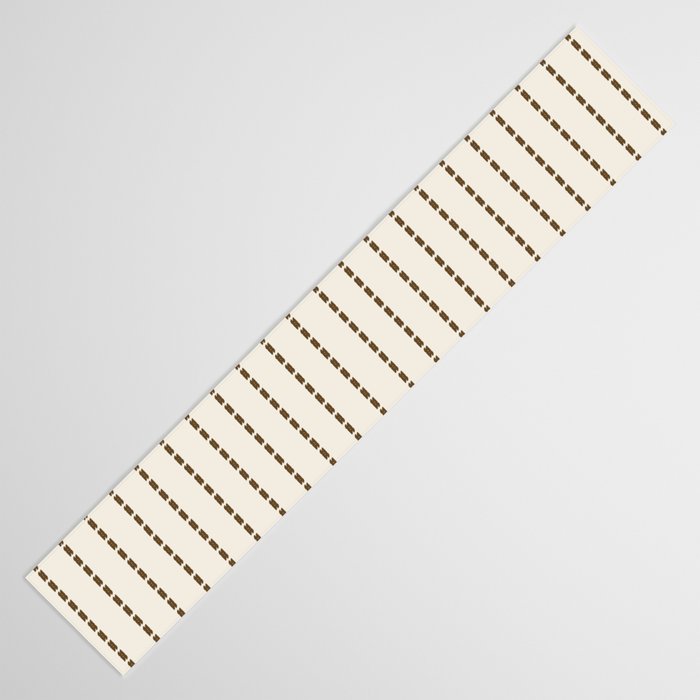 Dashed Lines (Cream & Chocolate) Table Runner Gallery Image 3