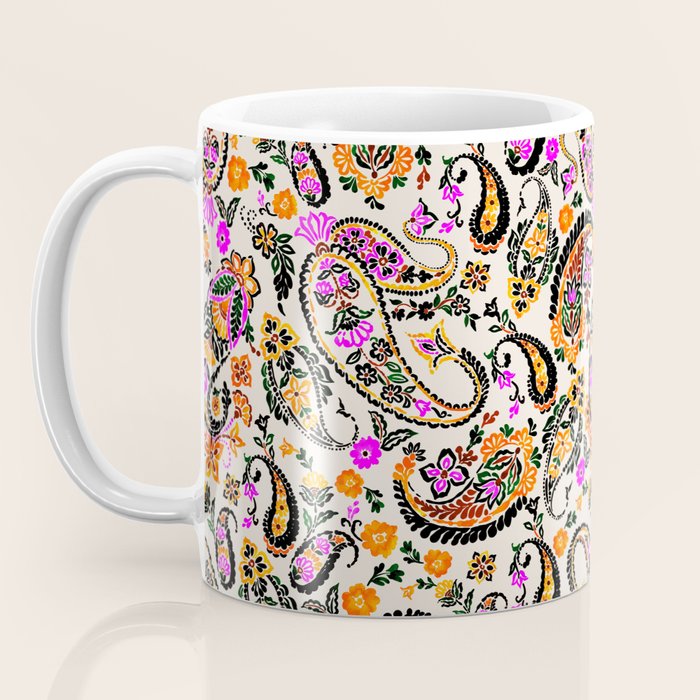 Vibrant paisley print Coffee Mug Gallery Image 3
