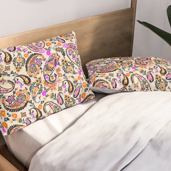 Vibrant paisley print Pillow Sham Gallery Image 2