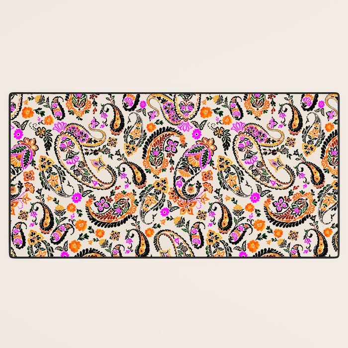Vibrant paisley print Desk Mat Gallery Image 3