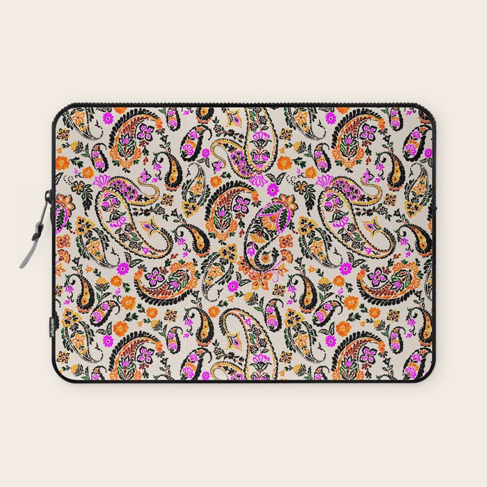 Vibrant paisley print Laptop Sleeve Gallery Image 1