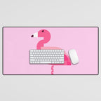 Geometric flamingo Desk Mat Gallery Image 1