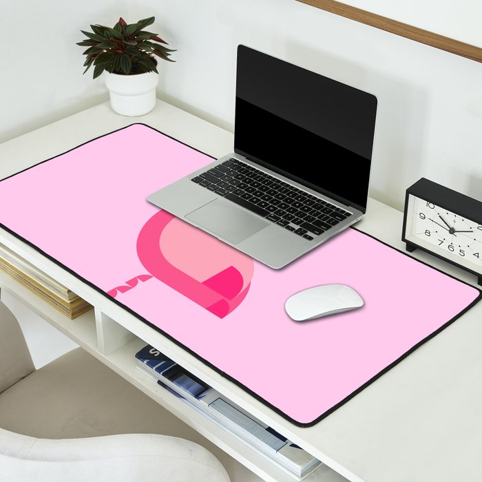 Geometric flamingo Desk Mat Gallery Image 2