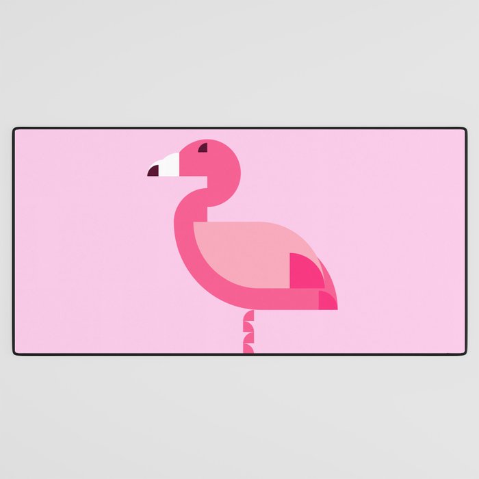 Geometric flamingo Desk Mat Gallery Image 3