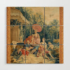 Antique 18th Century Italian Garden Tapestry Francois Boucher Wood Wall Art Gallery Image 1