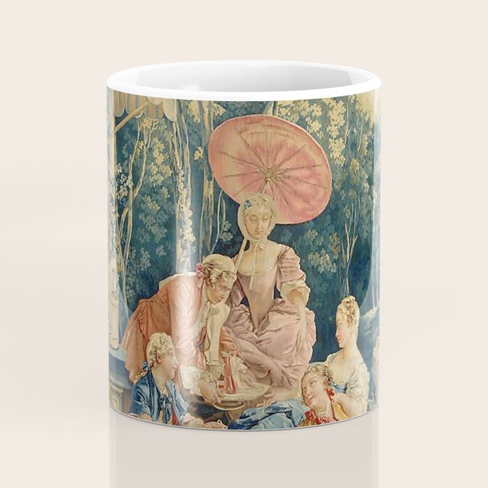 Antique 18th Century Italian Garden Tapestry Francois Boucher Coffee Mug Gallery Image 4