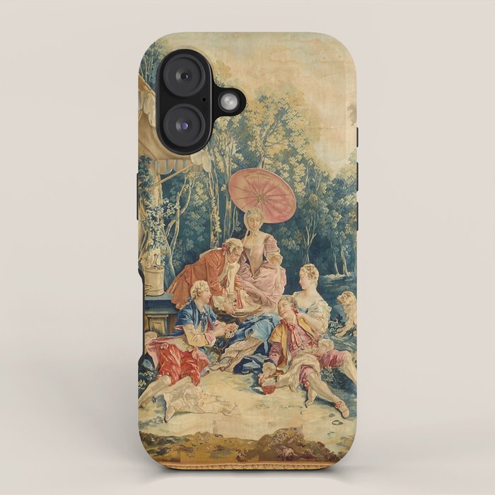Antique 18th Century Italian Garden Tapestry Francois Boucher iPhone Case Gallery Image 1