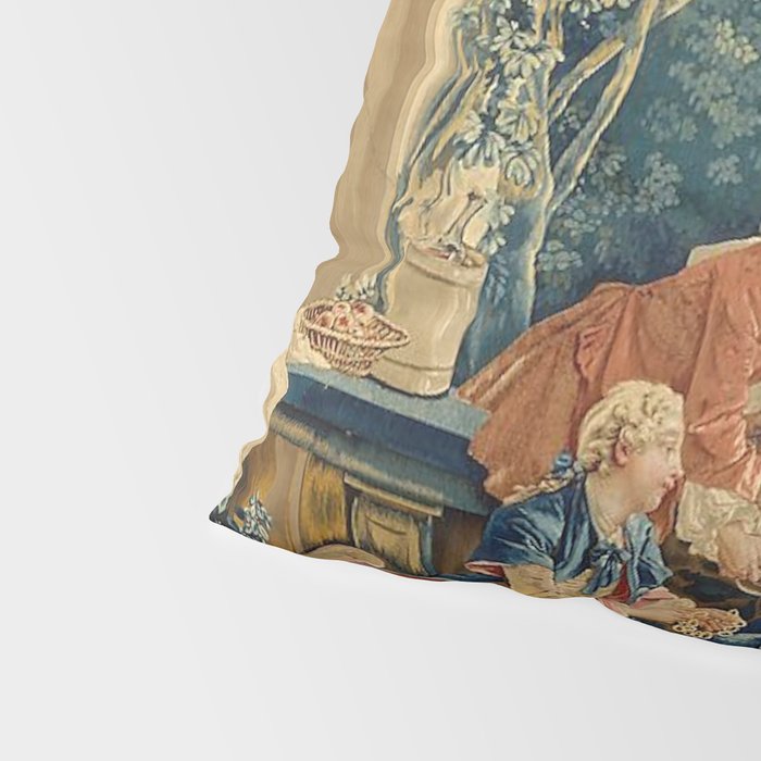 Antique 18th Century Italian Garden Tapestry Francois Boucher Pillow Sham Gallery Image 4