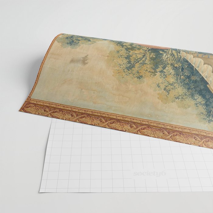Antique 18th Century Italian Garden Tapestry Francois Boucher Wrapping Paper Gallery Image 2