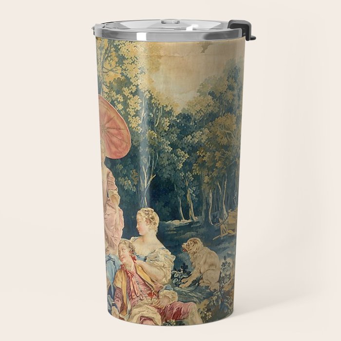 Antique 18th Century Italian Garden Tapestry Francois Boucher Travel Mug Gallery Image 2