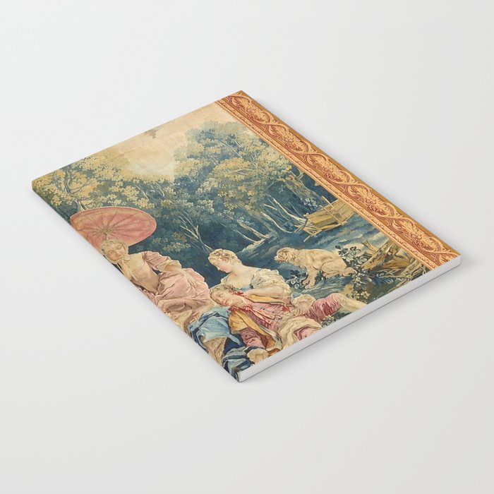 Antique 18th Century Italian Garden Tapestry Francois Boucher Notebook Gallery Image 1