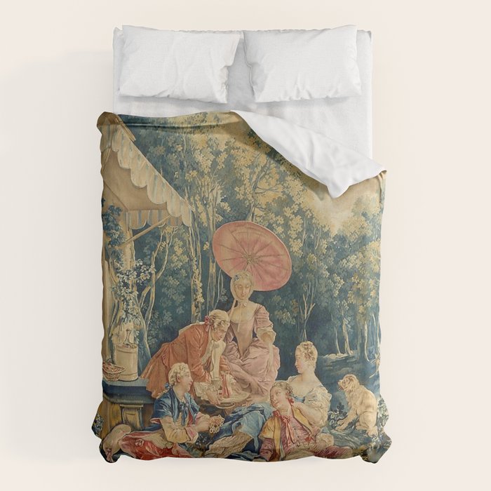 Antique 18th Century Italian Garden Tapestry Francois Boucher Duvet Cover Gallery Image 6