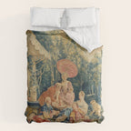 Antique 18th Century Italian Garden Tapestry Francois Boucher Duvet Cover Gallery Image 6