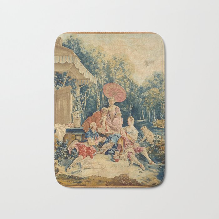 Antique 18th Century Italian Garden Tapestry Francois Boucher Bath Mat Gallery Image 1