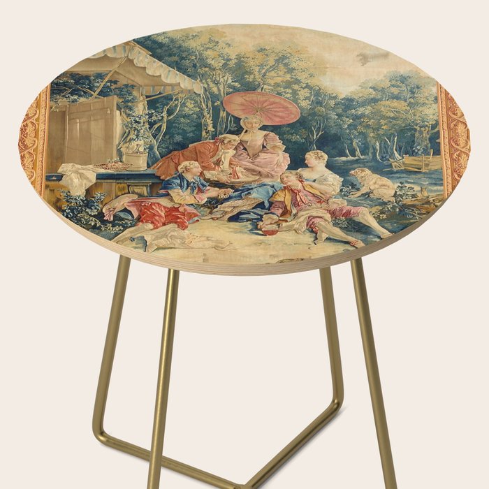 Antique 18th Century Italian Garden Tapestry Francois Boucher Side Table Gallery Image 2