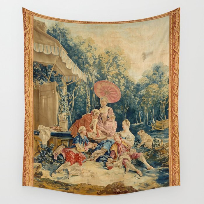 Antique 18th Century Italian Garden Tapestry Francois Boucher Wall Tapestry Gallery Image 4