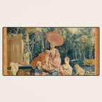 Antique 18th Century Italian Garden Tapestry Francois Boucher Desk Mat Gallery Image 3