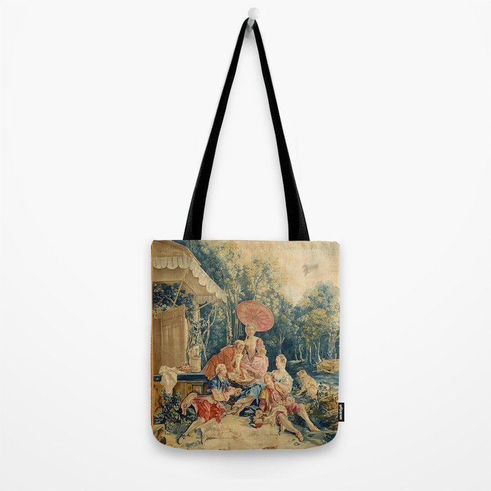 Antique 18th Century Italian Garden Tapestry Francois Boucher Tote Bag Gallery Image 2