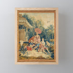 Antique 18th Century Italian Garden Tapestry Francois Boucher Mini Art Print Gallery Image 1